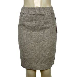 Calvin Klein Linen Blend Womens Skirt Brown Textured Size 6